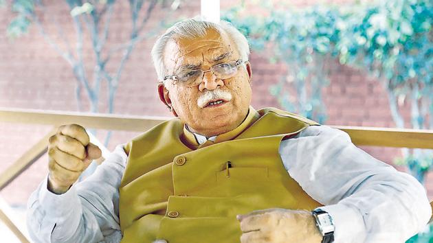Haryana chief minister Manohar Lal Khattar. (HT File) Haryana chief minister Manohar Lal Khattar. (HT File)