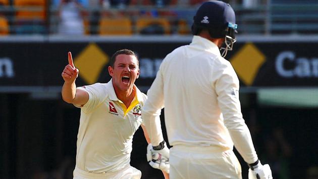 However, Josh Hazlewood struck again before the end of day’s play, this time dismissing James Vince. (REUTERS)