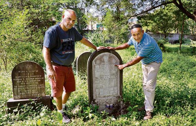Israeli brothers Chaim Talkar (left) and Yehezkel Talkar at the Jewish Cemetery in Koregaon Park where they discovered tombstones of their ancestors. (RAHUL RAUT/HT PHOTO) Israeli brothers Chaim Talkar (left) and Yehezkel Talkar at the Jewish Cemetery in Koregaon Park where they discovered tombstones of their ancestors. (RAHUL RAUT/HT PHOTO)
