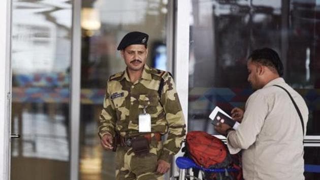 CISF security personnel during the security check at IGI Airport T3 in New Delhi. (HT File Photo) CISF security personnel during the security check at IGI Airport T3 in New Delhi. (HT File Photo)