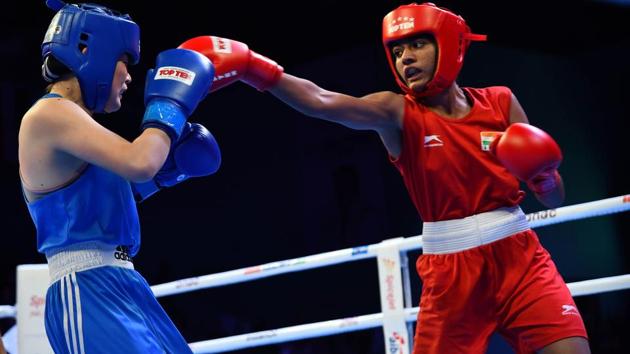 The finals at the World Women’s Youth Boxing Championship were delayed due to a fire in the stands on Sunday. (AFP) The finals at the World Women’s Youth Boxing Championship were delayed due to a fire in the stands on Sunday. (AFP)