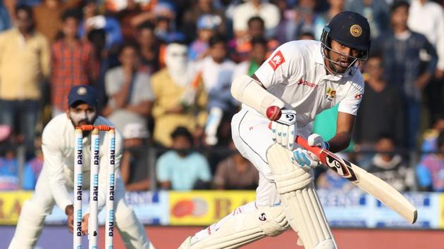Sri Lanka suffered no further jolts as they ended on 21/1 at stumps on the third day, trailing India by a mammoth margin of 384 runs. (BCCI) Sri Lanka suffered no further jolts as they ended on 21/1 at stumps on the third day, trailing India by a mammoth margin of 384 runs. (BCCI)