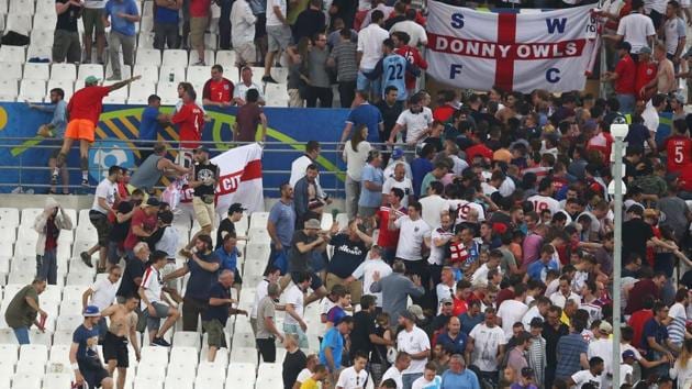 Russian fans clash with England supporters during Euro 2016 and this hooliganism will be the focus as the country prepares to host the 2018 FIFA World Cup.(Getty Images)