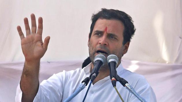 Congress vice-president Rahul Gandhi addresses an election rally near Bayad in Gujarat state's Aravalli district. (AP) Congress vice-president Rahul Gandhi addresses an election rally near Bayad in Gujarat state's Aravalli district. (AP)