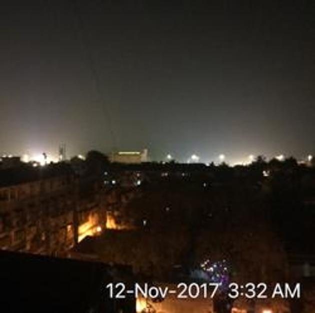 A recent photograph by residents shows floodlights at Wilson Gymkhana on at 3.32 am.