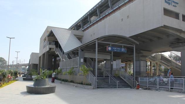 The Miyapur station from where Prime Minister Narendra Modi will inaugurate the Hyderbad metro rail on November 28. (HT Photo) The Miyapur station from where Prime Minister Narendra Modi will inaugurate the Hyderbad metro rail on November 28. (HT Photo)