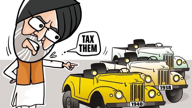 “He (Manpreet) owns 15 (vintage) jeeps. He should pay luxury tax on vintage vehicles he owns,” Cheema asked the other day. (Illustration by: Daljeet Kaur Sandhu/HT) “He (Manpreet) owns 15 (vintage) jeeps. He should pay luxury tax on vintage vehicles he owns,” Cheema asked the other day. (Illustration by: Daljeet Kaur Sandhu/HT)