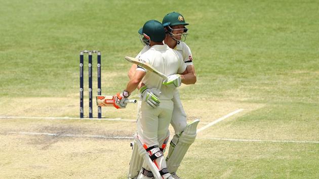 Australia were boosted by contributions from Warner, Steve Smith’s century and bowling contributions from Nathan Lyon, Josh Hazlewood and Mitchell Starc. (Getty Images)