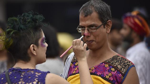 Members of the LGBTQI community take part in the 10th pride march in Bengaluru on Sunday. In 2014, the Supreme Court held that homosexuality or unnatural sex between two consenting adults under Section 377 of the Indian Penal Code was illegal and would continue to be an offence. (Arijit Sen / HT Photo) Members of the LGBTQI community take part in the 10th pride march in Bengaluru on Sunday. In 2014, the Supreme Court held that homosexuality or unnatural sex between two consenting adults under Section 377 of the Indian Penal Code was illegal and would continue to be an offence. (Arijit Sen / HT Photo)