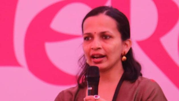 Rujuta Diwekar at the Chandigarh Literati Festival on Saturday. (Sanjeev Sharma/HT) Rujuta Diwekar at the Chandigarh Literati Festival on Saturday. (Sanjeev Sharma/HT)