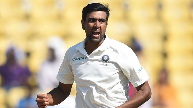 R Ashwin celebrates the wicket of Dilruwan Perera on Day 4 of the second Test cricket match between India and Sri Lanka at the Vidarbha Cricket Association Stadium in Nagpur. Ashwin became the fastest bowler to 300 Test wickets as India thrashed Sri Lanka by an innings and 239 runs to go 1-0 up in the three-match series. Get highlights of India vs Sri Lanka, 2nd Test Day 4, Nagpur, here.(AFP)