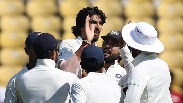 Ishant Sharma joined the party as he removed Niroshan Dickwella to leave the visitors reeling at 75/5. (BCCI )