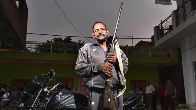 Former dacoit Balwant Singh Tomar poses for a portrait in Gwalior, Madhya Pradesh. Once upon a time, armed dacoits or “baaghis” as they were known locally – spelt terror in Chambal. After serving jail terms, they now lead quiet lives as farmers and respected village elders, dispelling myths about their violent past. (Raj K Raj / HT PHOTO)