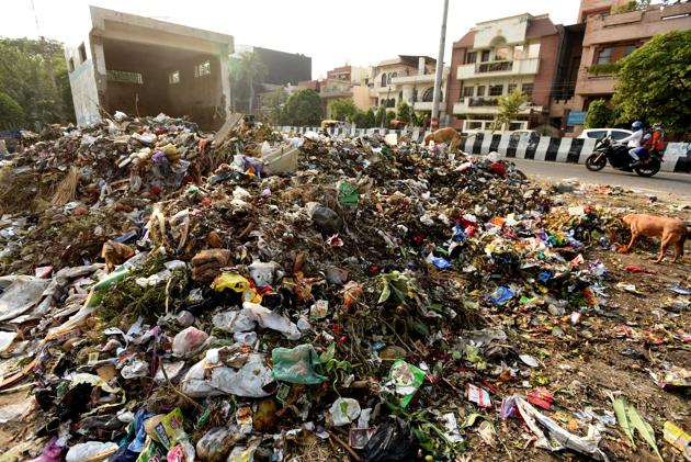 In the absence of a landfill, the authority was dumping solid waste illegally on vacant plots. (Virendra Singh Gosain/HT PHOTO) In the absence of a landfill, the authority was dumping solid waste illegally on vacant plots. (Virendra Singh Gosain/HT PHOTO)