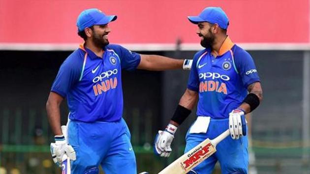 Rohit Sharma (L) will captain India in absence of Virat Kohli in the ODIs against Sri Lanka.(PTI)