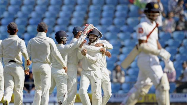 Indian cricket team defeated Sri Lanka in the second Test in Nagpur to take a 1-0 lead in the three-match series. (PTI) Indian cricket team defeated Sri Lanka in the second Test in Nagpur to take a 1-0 lead in the three-match series. (PTI)