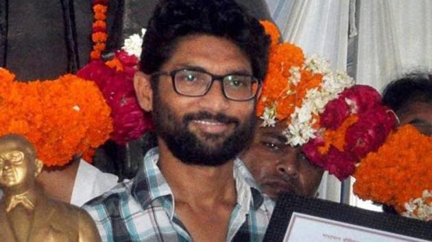 Dalit leader Jignesh Mevani being honoured by Ambedkar Mahasabha in Lucknow. (PTI File Photo) Dalit leader Jignesh Mevani being honoured by Ambedkar Mahasabha in Lucknow. (PTI File Photo)
