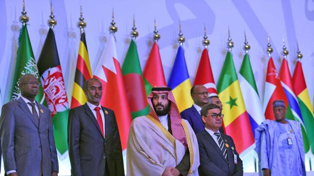 Saudi Arabia’s Crown Prince and defence minister Mohammed bin Salman Al Saud (C) with defence ministers and officials at a meeting of the Islamic Military Counter Terrorism Coalition, November 26 (AFP) Saudi Arabia’s Crown Prince and defence minister Mohammed bin Salman Al Saud (C) with defence ministers and officials at a meeting of the Islamic Military Counter Terrorism Coalition, November 26 (AFP)