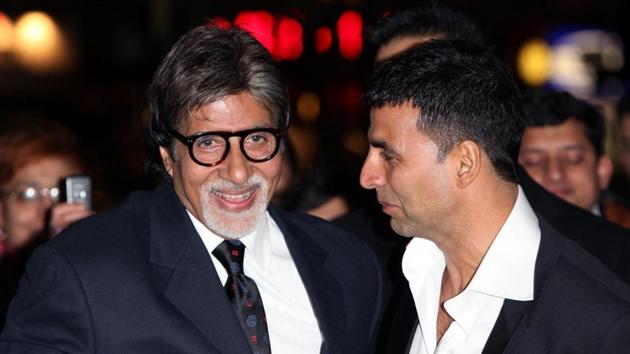 Actor Akshay Kumar presented Amitabh Bachchan with the Indian Film Personality of The Year award at the closing ceremony of 48th International Film Festival of India (IFFI). Actor Akshay Kumar presented Amitabh Bachchan with the Indian Film Personality of The Year award at the closing ceremony of 48th International Film Festival of India (IFFI).