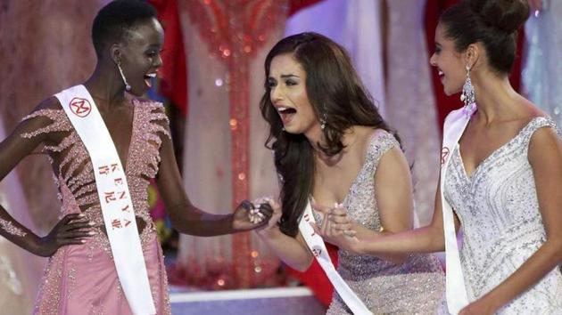 Manushi Chhillar reacts on hearing that she has won the Miss World 2017 title.(PTI)