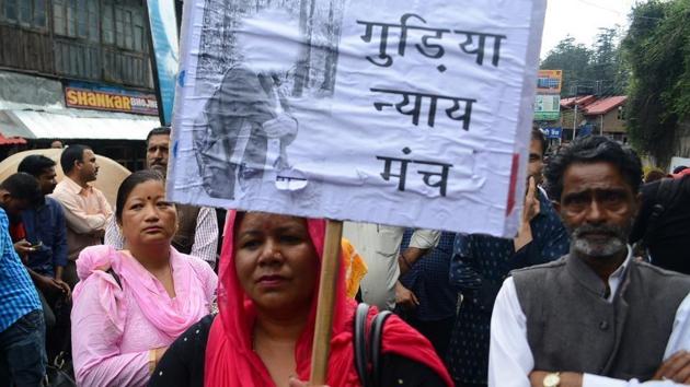 Widespread protests rocked the hill state after the rape and murder of the Class 10 student, whom the state media and locals gave the name Gudiya. (HT File Photo) Widespread protests rocked the hill state after the rape and murder of the Class 10 student, whom the state media and locals gave the name Gudiya. (HT File Photo)