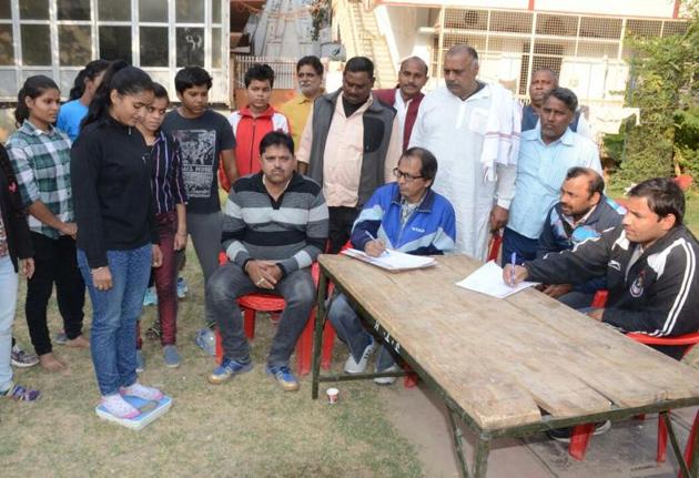 This is first time that women wrestlers will participate in the event. (HT Photo) This is first time that women wrestlers will participate in the event. (HT Photo)