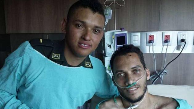 Marlon Lengua, the Colombian police officer, rescued several players in the plane crash that killed 19 players of the Chapecoense football club (Twitter) Marlon Lengua, the Colombian police officer, rescued several players in the plane crash that killed 19 players of the Chapecoense football club (Twitter)