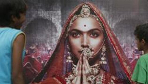 A poster of Sanjay Leela Bhansali’s movie 'Padmavati' in Mumbai.(AP Photo)