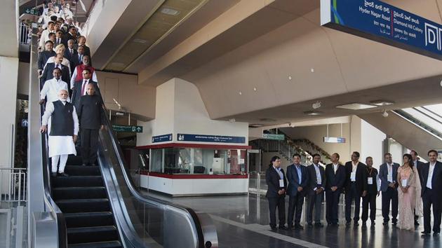 The concessionaire, L&T Metro Rail (Hyderabad) Ltd, has fixed a minimum fare of Rs 10 for a distance of up to 2 km and the maximum fare is Rs 60 for a distance of more than 26 km. (PTI)