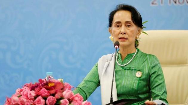 Myanmar State Counselor Aung San Suu Kyi speaks during a news conference at the Asia Europe Foreign Ministers (ASEM) in Naypyitaw, Myanmar. (Reuters Photo) Myanmar State Counselor Aung San Suu Kyi speaks during a news conference at the Asia Europe Foreign Ministers (ASEM) in Naypyitaw, Myanmar. (Reuters Photo)