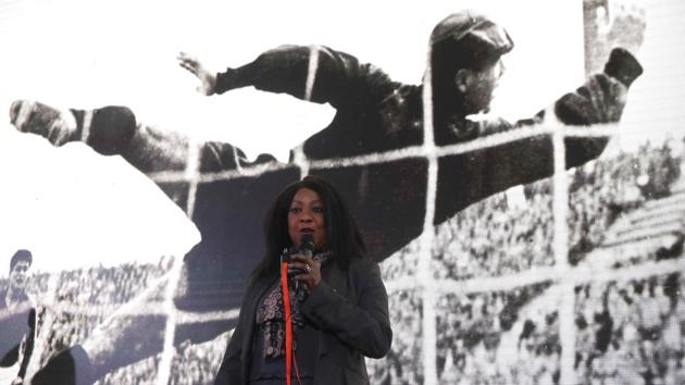 Fatma Samoura delivers a speech during a ceremony unveiling the Official Poster for the 2018 FIFA World Cup Russia in Moscow. (REUTERS) Fatma Samoura delivers a speech during a ceremony unveiling the Official Poster for the 2018 FIFA World Cup Russia in Moscow. (REUTERS)