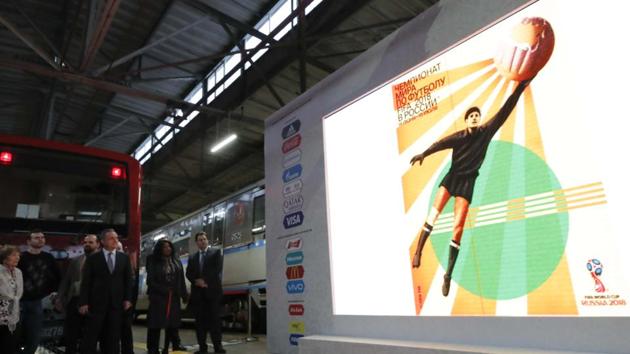 The Official Poster for the 2018 FIFA World Cup features former Soviet Union goalkeeper Lev Yashin, the only goalkeeper to be awarded the Ballon d’Or. (REUTERS) The Official Poster for the 2018 FIFA World Cup features former Soviet Union goalkeeper Lev Yashin, the only goalkeeper to be awarded the Ballon d’Or. (REUTERS)