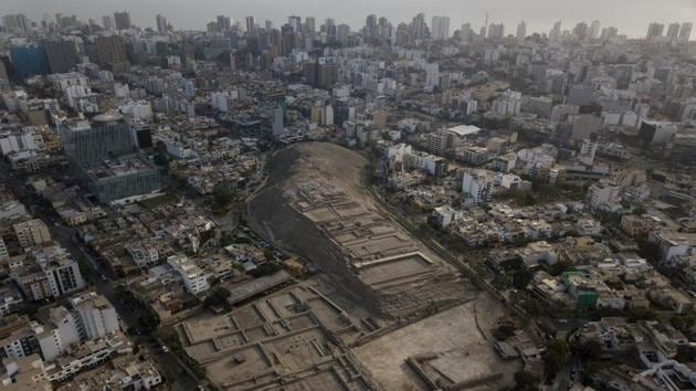 The pre-Columbian archeological site Pucllana is surrounded by urban sprawl in the Miraflores district of Lima, Peru. (AP) The pre-Columbian archeological site Pucllana is surrounded by urban sprawl in the Miraflores district of Lima, Peru. (AP)