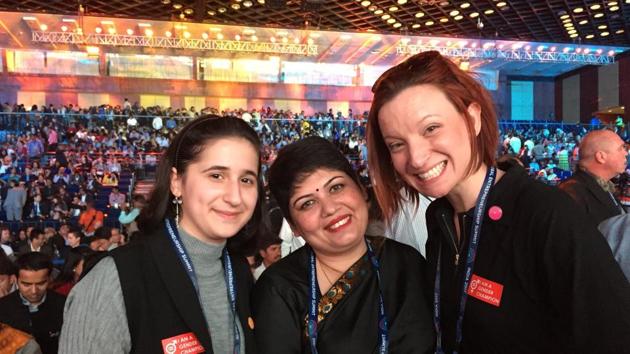 Entrepreneurs Reyhan Camalova of Azerbaijan (L), Dara Dotz of US (R) and Rajlakshmi Borthakur of India during the Global Entrepreneurship Summit in Hyderabad. (Twitter/@GenderAtState) Entrepreneurs Reyhan Camalova of Azerbaijan (L), Dara Dotz of US (R) and Rajlakshmi Borthakur of India during the Global Entrepreneurship Summit in Hyderabad. (Twitter/@GenderAtState)