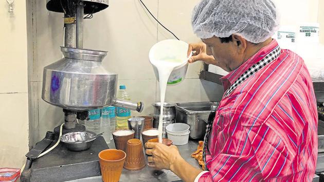 Sona Sweets Sri Udipi offers all sorts of food delights but their lassi is the best that we have tasted so far. (Mayank Austen Soofi / HT Photo) Sona Sweets Sri Udipi offers all sorts of food delights but their lassi is the best that we have tasted so far. (Mayank Austen Soofi / HT Photo)