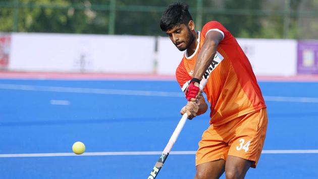 Indian hockey team member Varun Kumar during a practice session ahead of Hockey World Leage Final. (Hockey India) Indian hockey team member Varun Kumar during a practice session ahead of Hockey World Leage Final. (Hockey India)