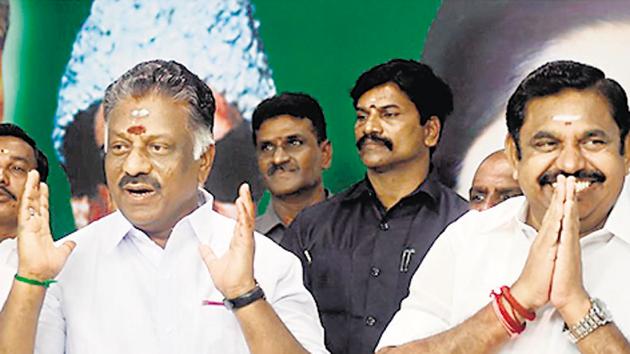 Tamil Nadu chief minister Edappadi K Palaniswami and deputy CM O Panneerselvam , Chennai (File Photo)(PTI)