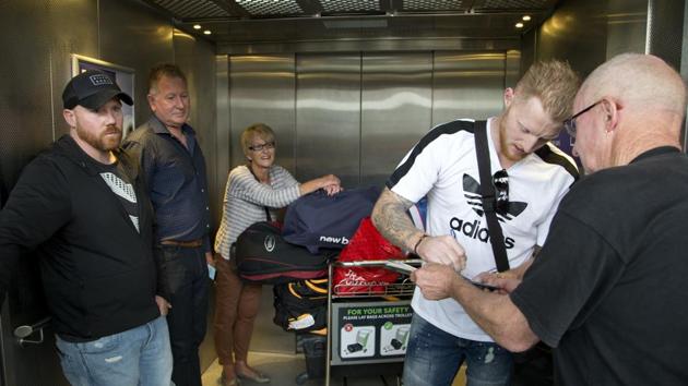 Stokes batted away questions from a media throng about his hopes of a quick Ashes recall. (AP) 