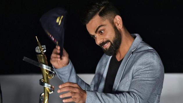 Virat Kohli after being felicitated at the DDCA's 1st Annual Conclave 2017. (PTI)
