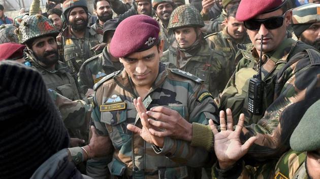 MS Dhoni was greeted with chants of ‘Boom Boom Afridi’ when he was the chief-guest of an army-sponsored cricket tournament in the Kashmir valley.(PTI)