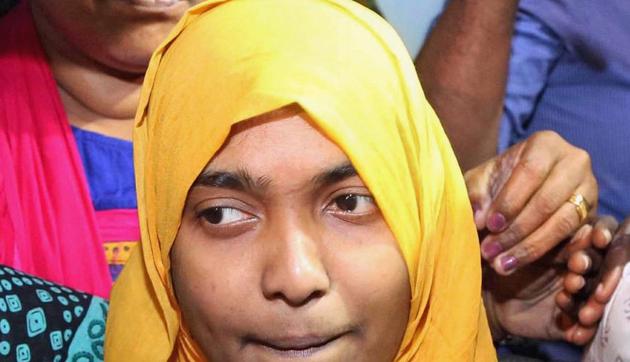 Hadiya Jehan who returned to the Sivaraj Homoeopathy College in Salem on Tuesday after the Supreme Court allowed her to continue her studies wants to meet her husband. Her father is opposed to any such meeting (PTI) Hadiya Jehan who returned to the Sivaraj Homoeopathy College in Salem on Tuesday after the Supreme Court allowed her to continue her studies wants to meet her husband. Her father is opposed to any such meeting (PTI)