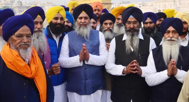 Newly elected SGPC president Gobind Singh Longowal at the Golden Temple in Amritsar on Wednesday. (Sameer Sehgal/HT) Newly elected SGPC president Gobind Singh Longowal at the Golden Temple in Amritsar on Wednesday. (Sameer Sehgal/HT)