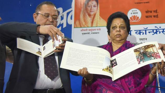 Tourism minister Krishnendra Kaur 'Deepa' (right) and ACS NC Goyal interact with the media in Jaipur on Tuesday. (Prabhakar Sharma/HT Photo) Tourism minister Krishnendra Kaur 'Deepa' (right) and ACS NC Goyal interact with the media in Jaipur on Tuesday. (Prabhakar Sharma/HT Photo)