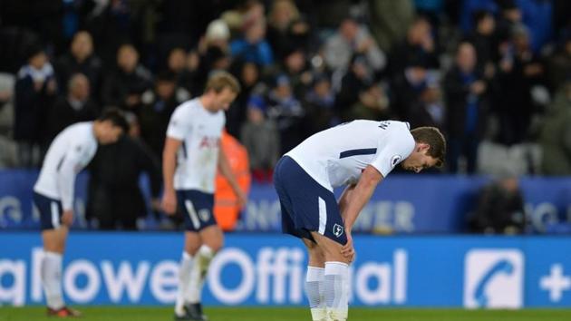 Tottenham Hotspur’s 1-2 loss to Leicester City has put a big dent in their Premier League title hopes as they slipped behind. (REUTERS) Tottenham Hotspur’s 1-2 loss to Leicester City has put a big dent in their Premier League title hopes as they slipped behind. (REUTERS)