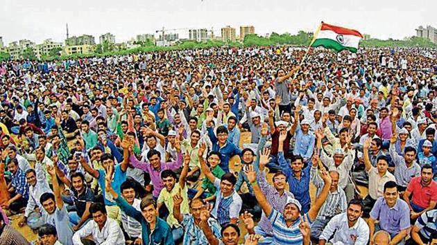 Patidars have been demanding reservation in government jobs and education, while their leader Hardik Patel has pledged his support to the Congress in the upcoming elections.(PTI File Photo)