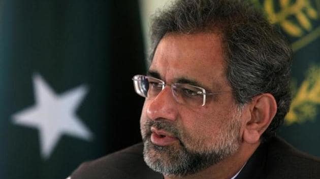 File photo of Pakistan Prime Minister Shahid Khaqan Abbasi at his office in Islamabad on September 11, 2017.(Reuters)