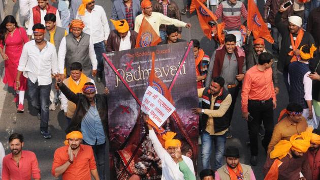 Akhil Bharatiya Chatra Maha Yuba protest march aganist the release and ban of Sanjay Leela Bhansali-directed Bollywood film 'Padmavati', in Lucknow, India, on Thursday, November 30, 2017. (Subhankar Chakraborty/HT PHOTO) Akhil Bharatiya Chatra Maha Yuba protest march aganist the release and ban of Sanjay Leela Bhansali-directed Bollywood film 'Padmavati', in Lucknow, India, on Thursday, November 30, 2017. (Subhankar Chakraborty/HT PHOTO)