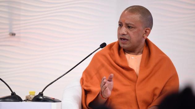 Uttar Pradesh CM Yogi Adityanath at the Hindustan Times Leadership Summit in New Delhi.(Burhaan Kinu/HT Photo)