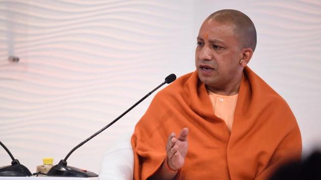 Yogi Adityanath, Chief Minister of Uttar Pradesh in conversation with Shashi Shekhar, Editor-in-Chief, Hindustan during the Hindustan Times Leadership Summit 2017 in New Delhi. (Burhaan Kinu / HT Photo)
