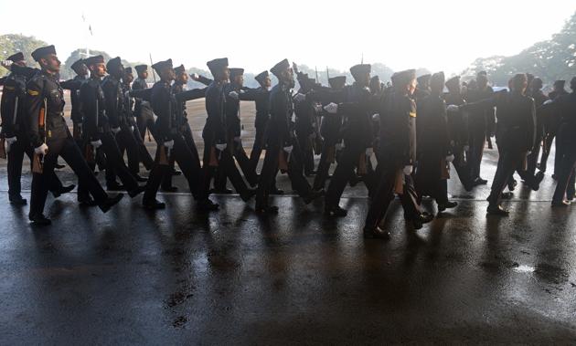 Cadets during the Passing Out Parade of the 133rd course of the National Defence Academy (NDA) in Pune on Thursday. (Pratham Gokhale/HT Photo) Cadets during the Passing Out Parade of the 133rd course of the National Defence Academy (NDA) in Pune on Thursday. (Pratham Gokhale/HT Photo)